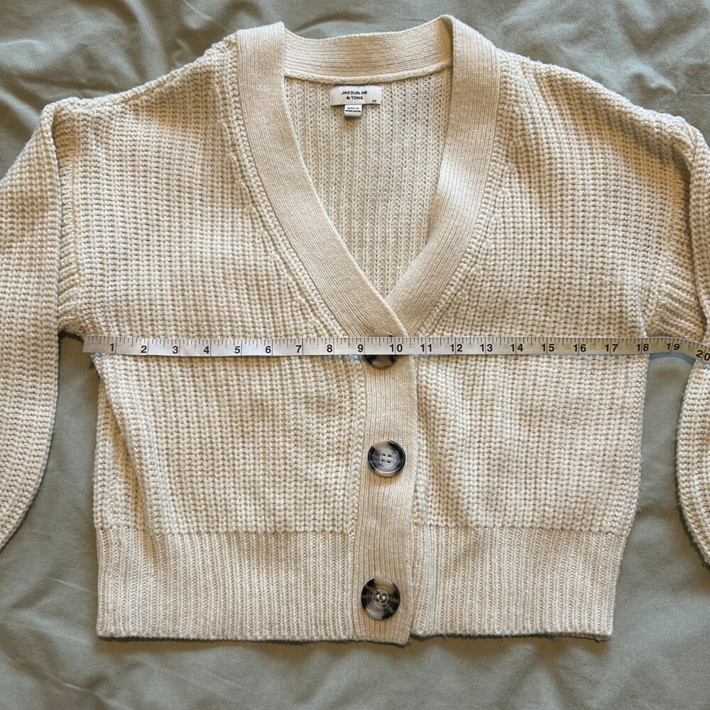 Ivory Cream Button Cardigan - Picture 3 of 6